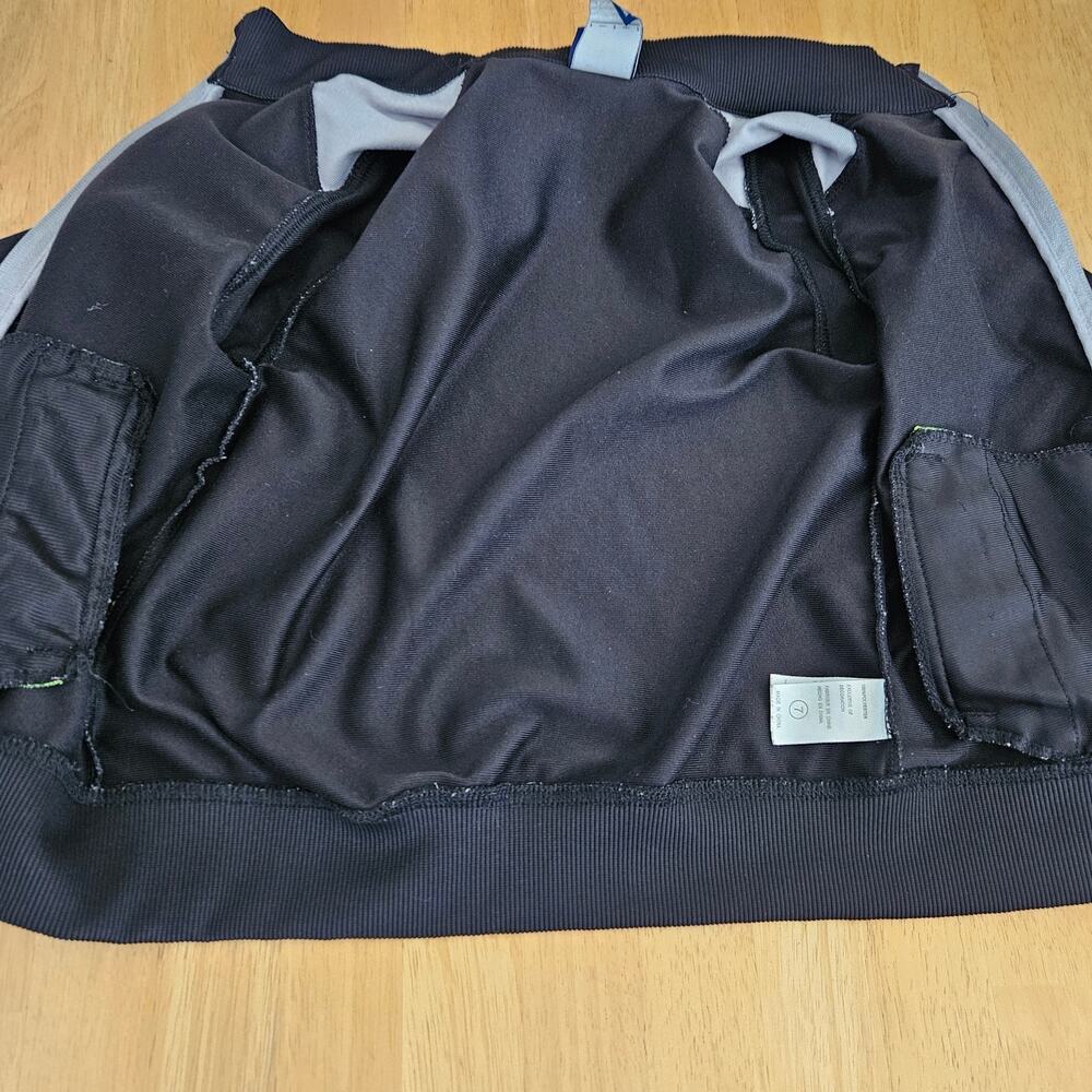 Nike Boys 7 Full Zip Track Jacket Spellout Black Neon Green - Picture 6 of 9